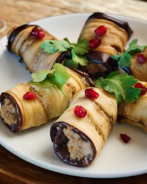 badrijani (eggplant rolls)
